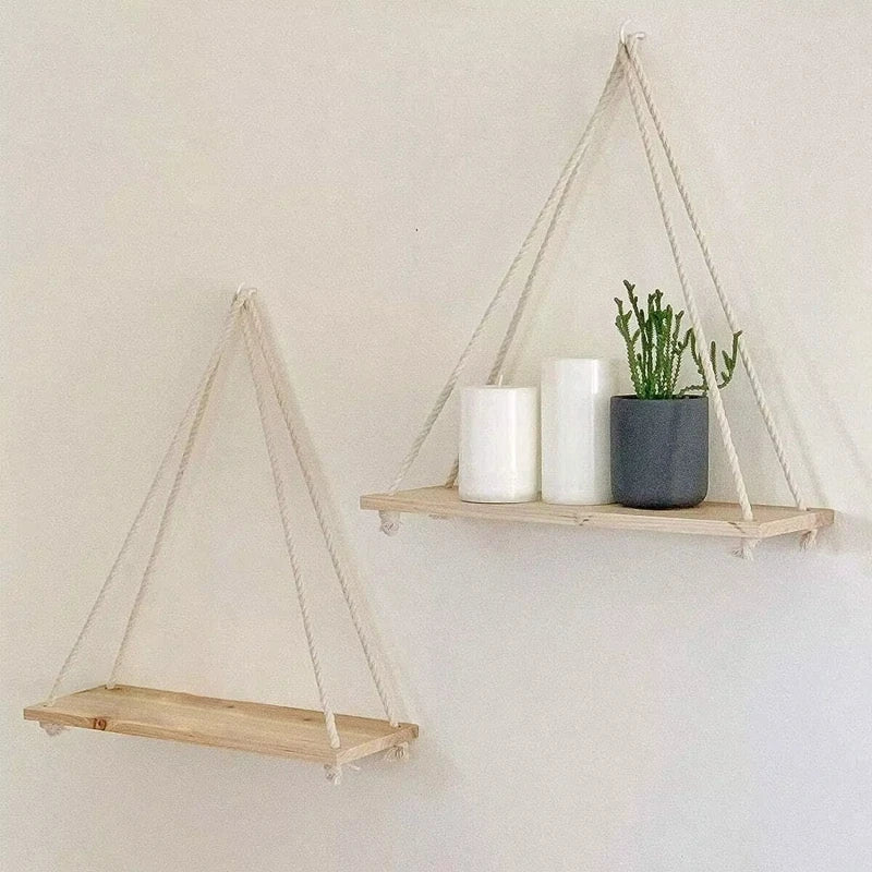 Boho Rope Wall Shelf