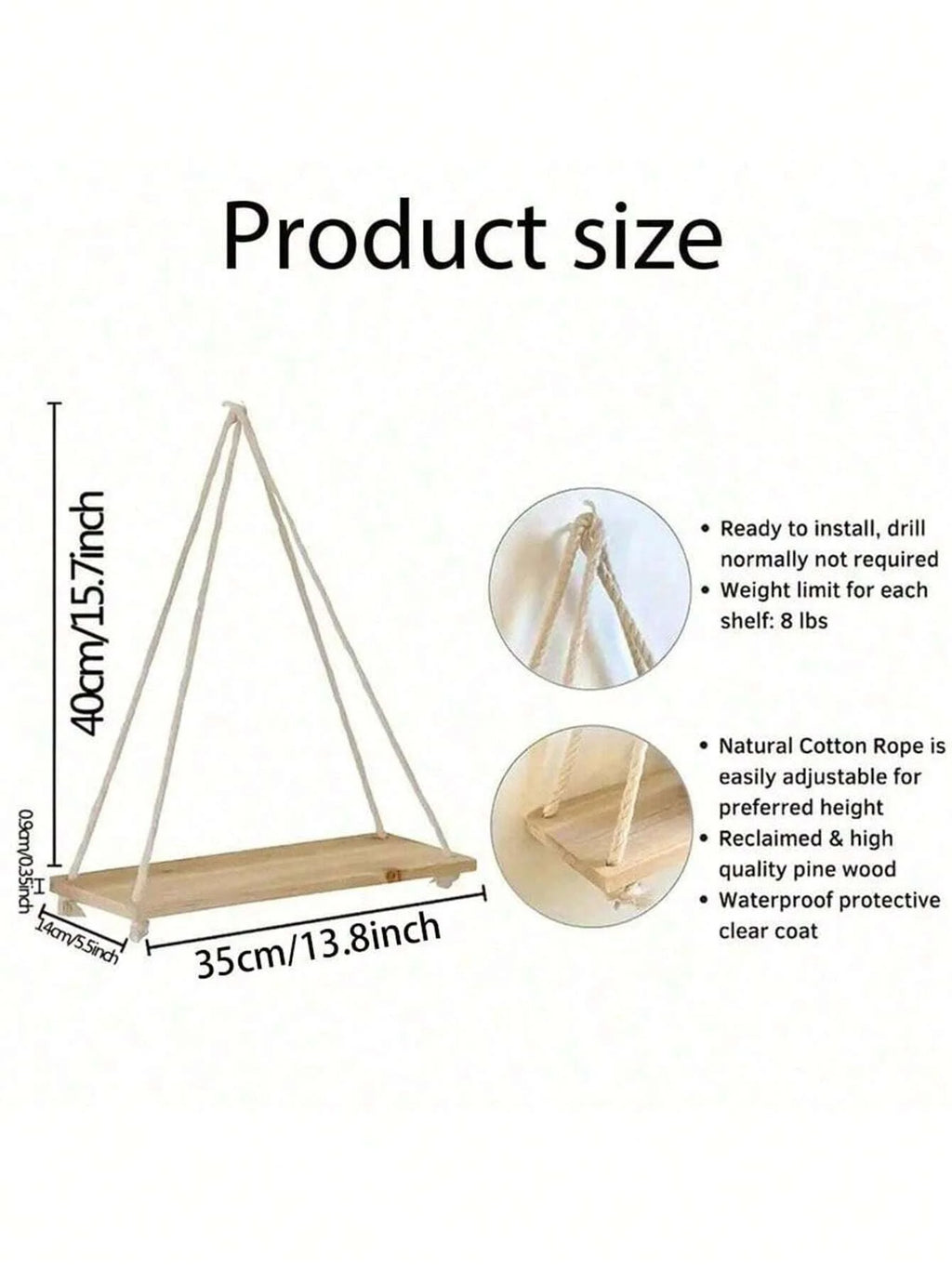 Boho Rope Wall Shelf