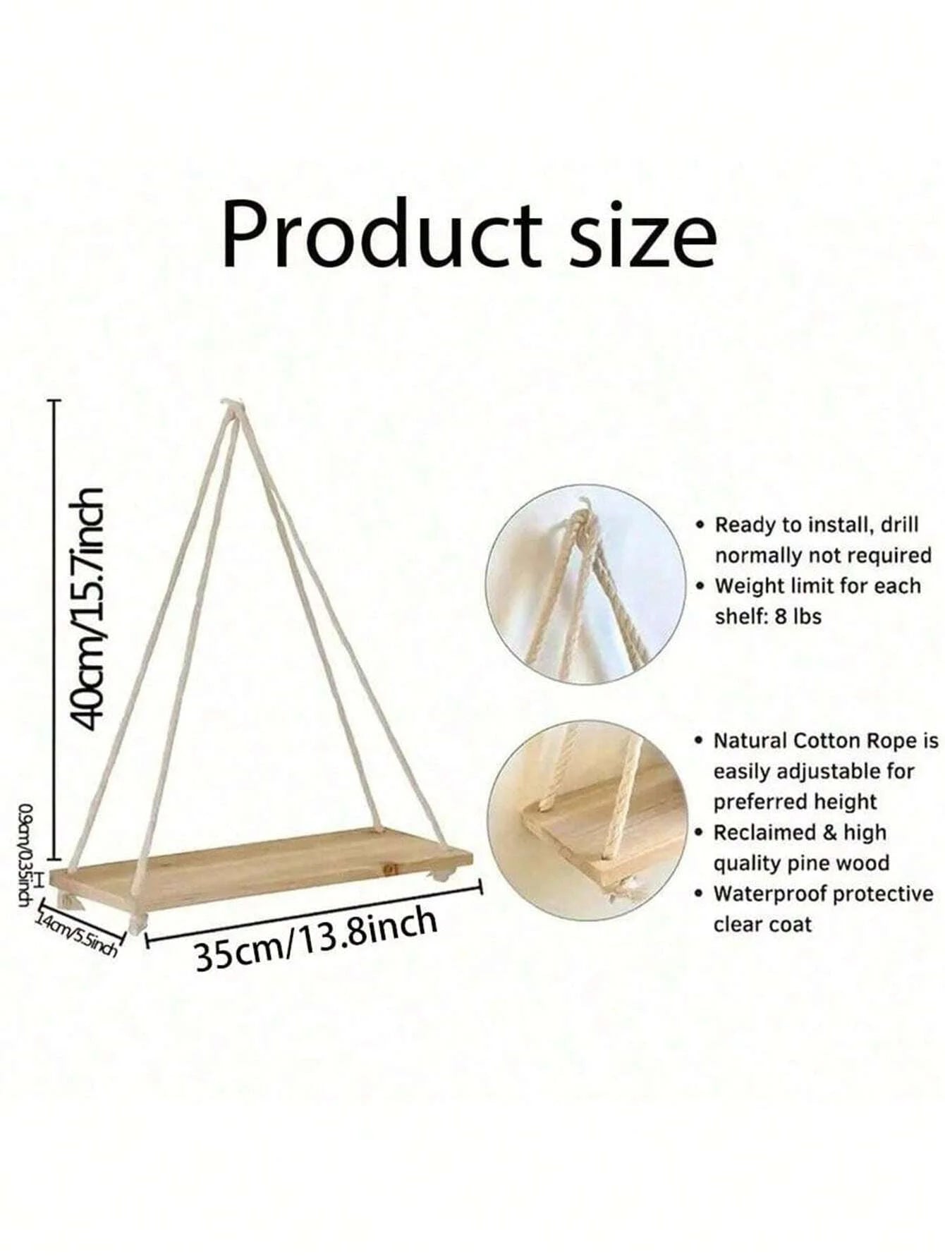 Boho Rope Wall Shelf